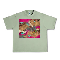 Oil Green pink glitter leopard sunflower gemstone Urban Heavy Tee - JahusDesignShop