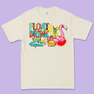 Premium Tee float drink tan repeat
