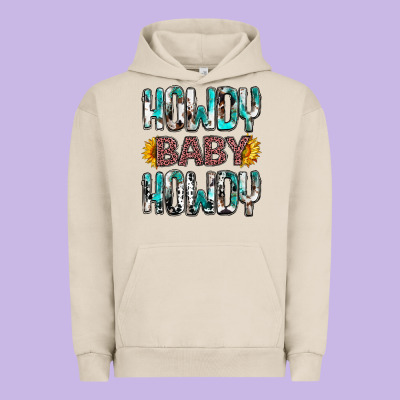 Western Howdy Baby Howdy Urban Hoodie Designed By Howdyjamesfarm