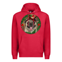 Cardinal Christmas Pug With Leopard Premium Hoodie - RanaPortraitStore
