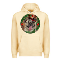Pina Colada Christmas Pug With Leopard Premium Hoodie - RanaPortraitStore