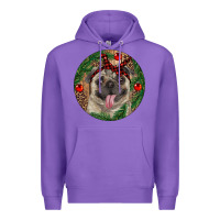 Purple Christmas Pug With Leopard Premium Hoodie - RanaPortraitStore