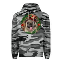Slate Camo Christmas Pug With Leopard Premium Hoodie - RanaPortraitStore