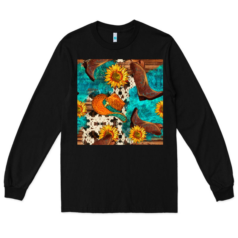 Cowboy Boots And Hat Seamless Pattern Long Sleeve Tee by BundleAndBundleShop | Teevron