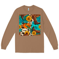 Toasted Coconut cowboy boots and hat seamless pattern Long Sleeve Tee - BundleAndBundleShop