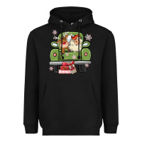 Black christmas santa and reindeer truck Heavyweight Hoodie - MaliasSmallBusiness