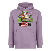 Lavender christmas santa and reindeer truck Heavyweight Hoodie - MaliasSmallBusiness