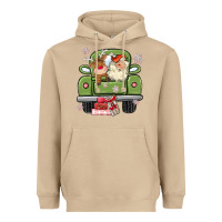 Christmas Santa And Reindeer Truck Heavyweight Hoodie | Teevron