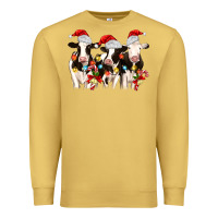 Antique Gold christmas three cows Premium Sweatshirt - MaliasSmallBusiness