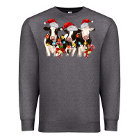 Charcoal Heather christmas three cows Premium Sweatshirt - MaliasSmallBusiness