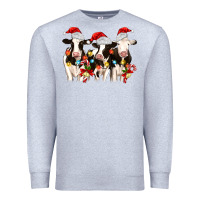 Heather Grey christmas three cows Premium Sweatshirt - MaliasSmallBusiness