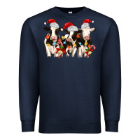 Navy christmas three cows Premium Sweatshirt - MaliasSmallBusiness