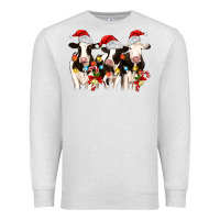 Oatmeal Heather christmas three cows Premium Sweatshirt - MaliasSmallBusiness