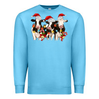Ocean Blue christmas three cows Premium Sweatshirt - MaliasSmallBusiness