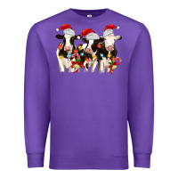 Purple christmas three cows Premium Sweatshirt - MaliasSmallBusiness