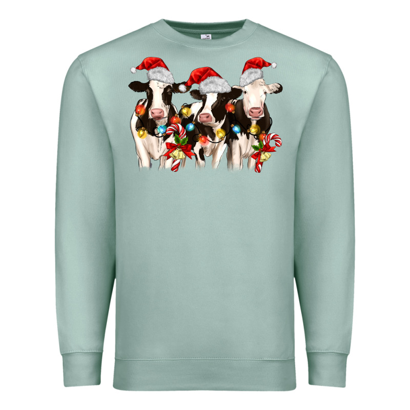 Christmas Three Cows Premium Sweatshirt by MaliasSmallBusiness | Teevron
