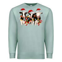 Seafoam christmas three cows Premium Sweatshirt - MaliasSmallBusiness