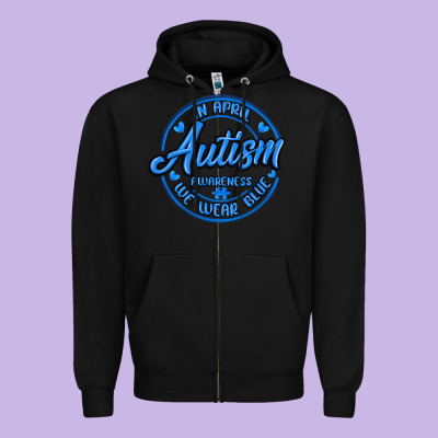 Autism Awareness Zipper Hoodie Designed By Maliassmallbusiness