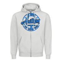Dove Grey autism awareness Zipper Hoodie - MaliasSmallBusiness