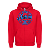 Red autism awareness Zipper Hoodie - MaliasSmallBusiness