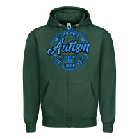 Sports Green autism awareness Zipper Hoodie - MaliasSmallBusiness