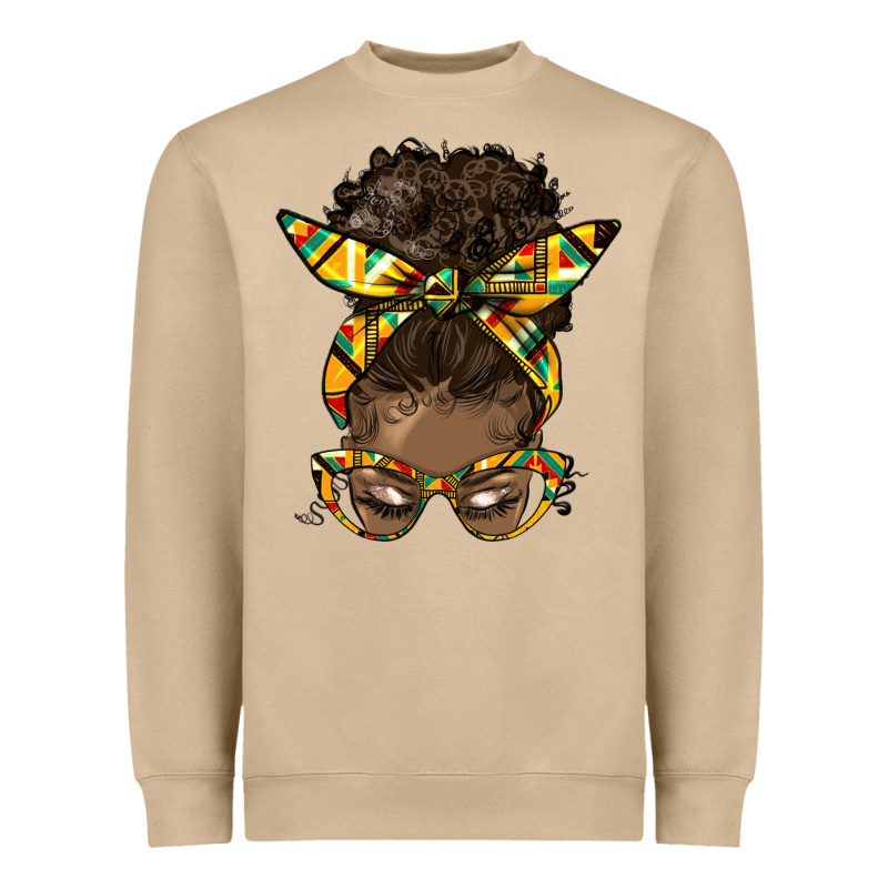 Afro Bun Heavyweight Sweatshirt by HRA Design Shop | Teevron