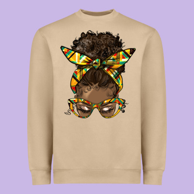Afro Bun Heavyweight Sweatshirt Designed By Hra Design Shop