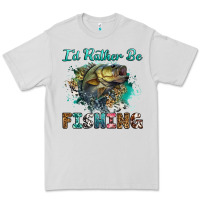 Dove Grey i'd rather be fishing Premium Tee - RanaPortraitStore
