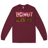 Burgundy donut worry with donut Long Sleeve Tee - AdoDesignShop