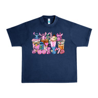 Stitch And Lilo Pink Christmas Coffee Cups Urban Heavy Tee | Teevron