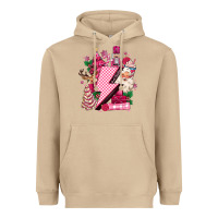 Mushroom pink christmas lightning bolt Heavyweight Hoodie - MaliasSmallBusiness