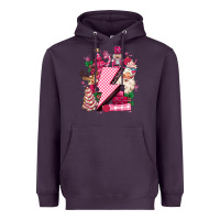Plum pink christmas lightning bolt Heavyweight Hoodie - MaliasSmallBusiness