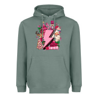 Sage pink christmas lightning bolt Heavyweight Hoodie - MaliasSmallBusiness