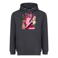 Pink Christmas Lightning Bolt Heavyweight Hoodie | Teevron