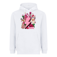 White pink christmas lightning bolt Heavyweight Hoodie - MaliasSmallBusiness