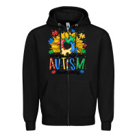Black accept understand love awareness Zipper Hoodie - MaliasSmallBusiness