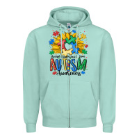 Seafoam accept understand love awareness Zipper Hoodie - MaliasSmallBusiness
