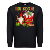 Black Christmas gnome hot cocoa Premium Sweatshirt - MaliasSmallBusiness