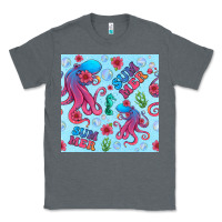 Charcoal Heather summer and octopus seamless pattern Classic Tee - BundleAndBundleShop