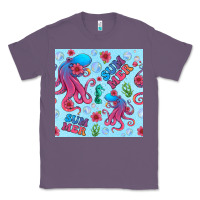 Lavender summer and octopus seamless pattern Classic Tee - BundleAndBundleShop