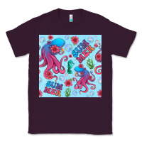 Plum summer and octopus seamless pattern Classic Tee - BundleAndBundleShop