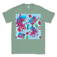 Sage summer and octopus seamless pattern Classic Tee - BundleAndBundleShop