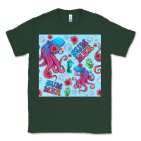 Sports Green summer and octopus seamless pattern Classic Tee - BundleAndBundleShop