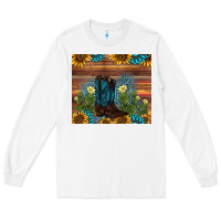 White boot cactus sunflower gemstone Long Sleeve Tee - AdoDesignShop