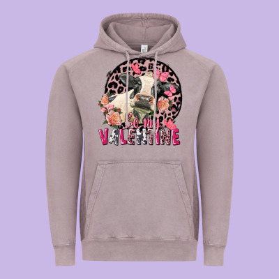 Be My Valentine Holstein Cow Valentine's Day Vintage Hoodie Designed By Fadigitalartstudio