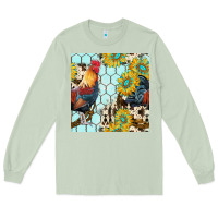 Matcha western rooster seamless pattern Long Sleeve Tee - BundleAndBundleShop