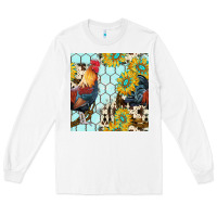 White western rooster seamless pattern Long Sleeve Tee - BundleAndBundleShop