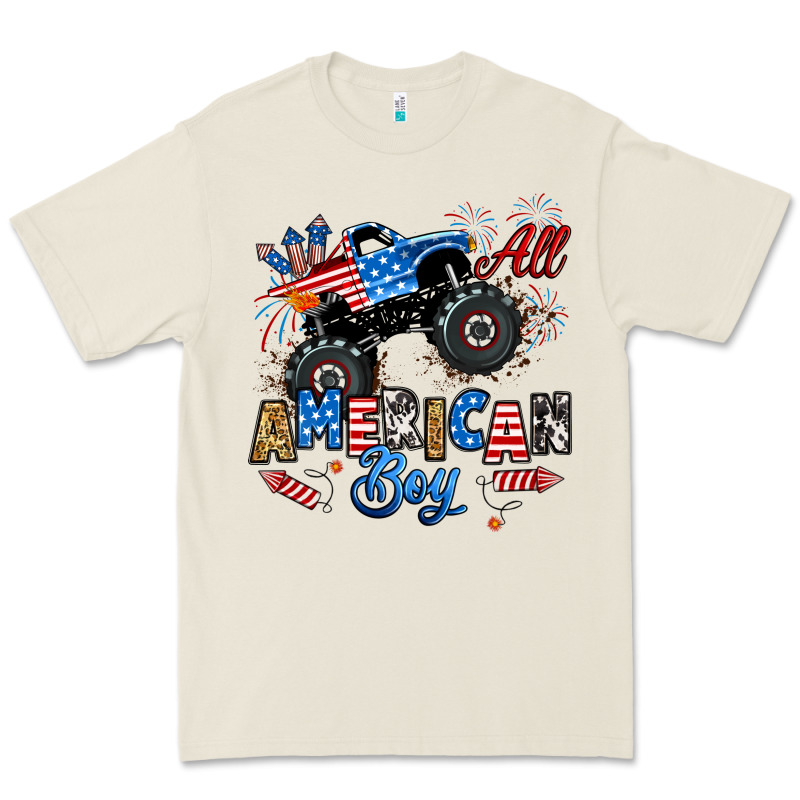 Fourth Of July Monster Truck All American Boy Premium Tee by RanaPortraitStore | Teevron
