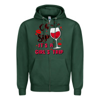 Sports Green oh sip it's a girl's trip Zipper Hoodie - MaliasSmallBusiness