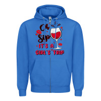 True Royal oh sip it's a girl's trip Zipper Hoodie - MaliasSmallBusiness
